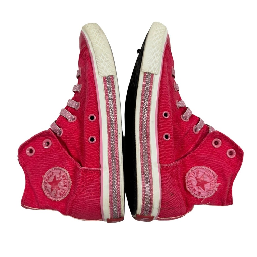 Converse Chuck Taylor All Star Pink Glitter High Top Sneakers Junior 4